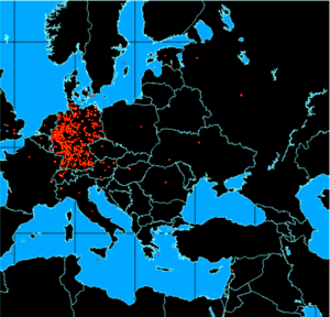 Standorte der Zugriffe April 2015 (EU). Dieses kann auch auf der Webseite rechts unten immer Aktuell angeschaut werden.
