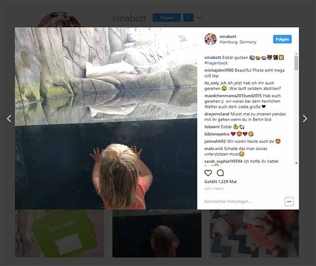 Die Dummheit von Tierrechtlern ist grenzenlos / Screenshot Instagram Nina Bott