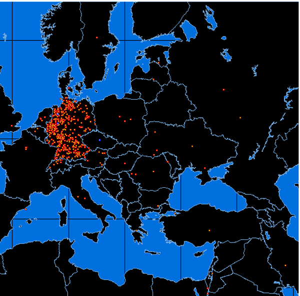 Standorte der Zugriffe Dezember 2014 (EU). Dieses kann auch auf der Webseite rechts unten immer Aktuell angeschaut werden.