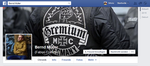 Kriminelle Vereinigung Gremium MC Screenshot, Facebook Bernd Müller / 