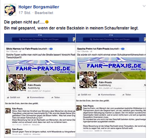 Screenshot Facebook "Frankfurt Vegan" https://www.facebook.com/groups/393855230632793/?fref=ts