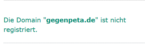Die Domain gegenpeta.de existiert nicht, also kann auch die Email nicht existieren