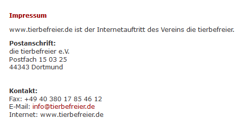 Screenshot 14.09.2015 Impressum Tierbefreier.de