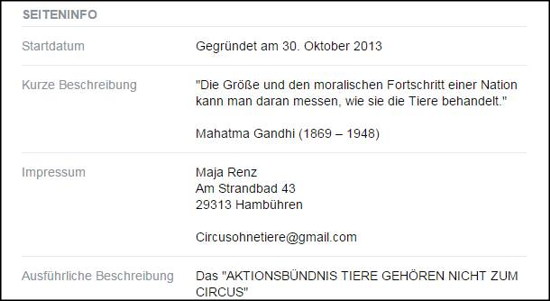Eine Privatperson namens "Maja Renz" soll also die Verantwortliche sein