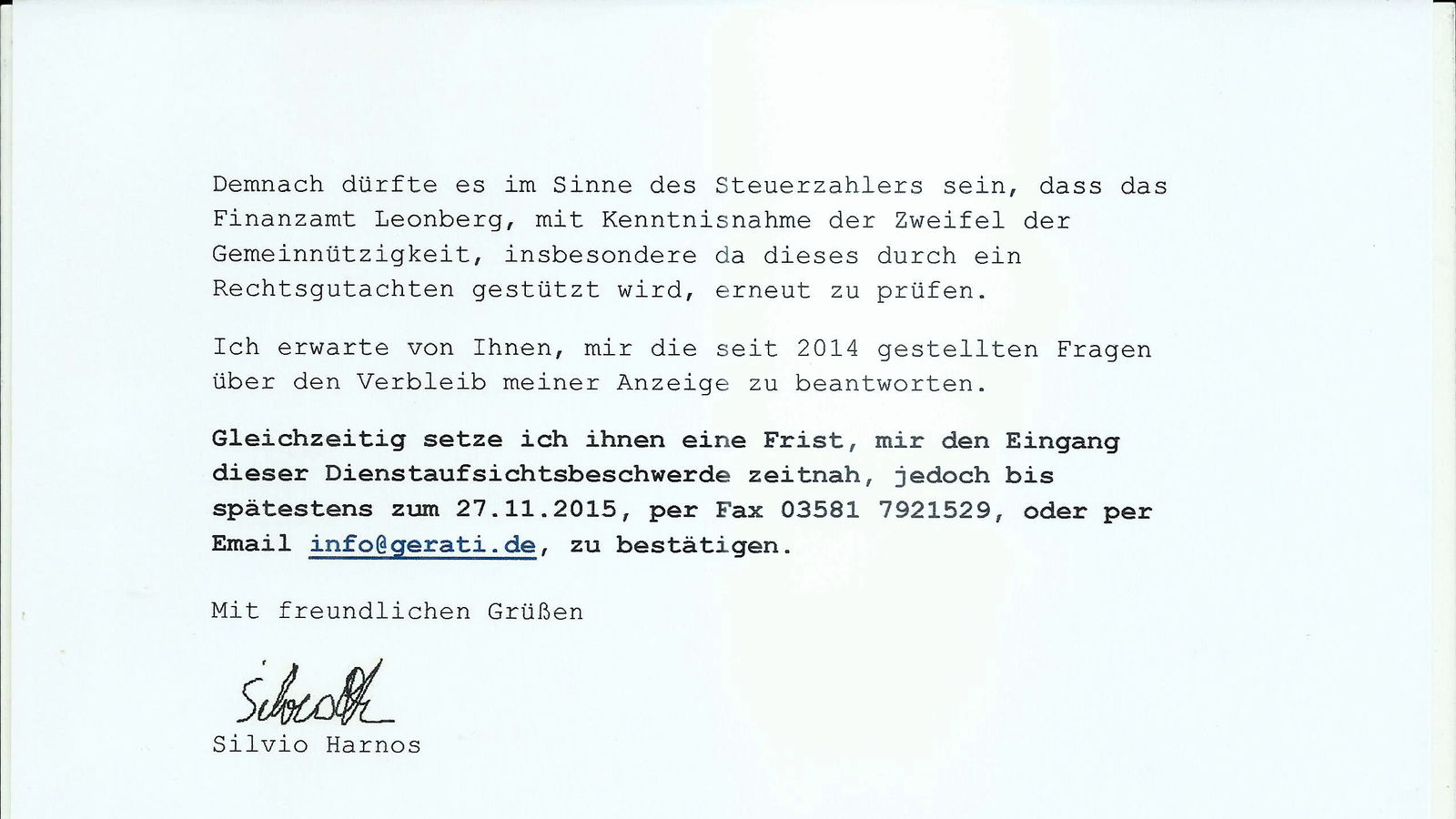 Dienstaufsichtsbeschwerde z.Hd. des Vorsteher Finanzamt Leonberg Seite 2