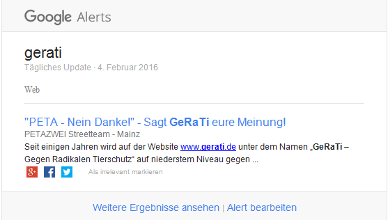 Google Alam ein sehr gutes Tool um bei Suchbegriffen auf dem laufenden zu bleiben