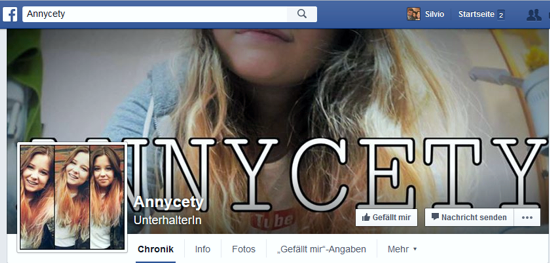 Screenshot Facebook Profil Annalena Hartung